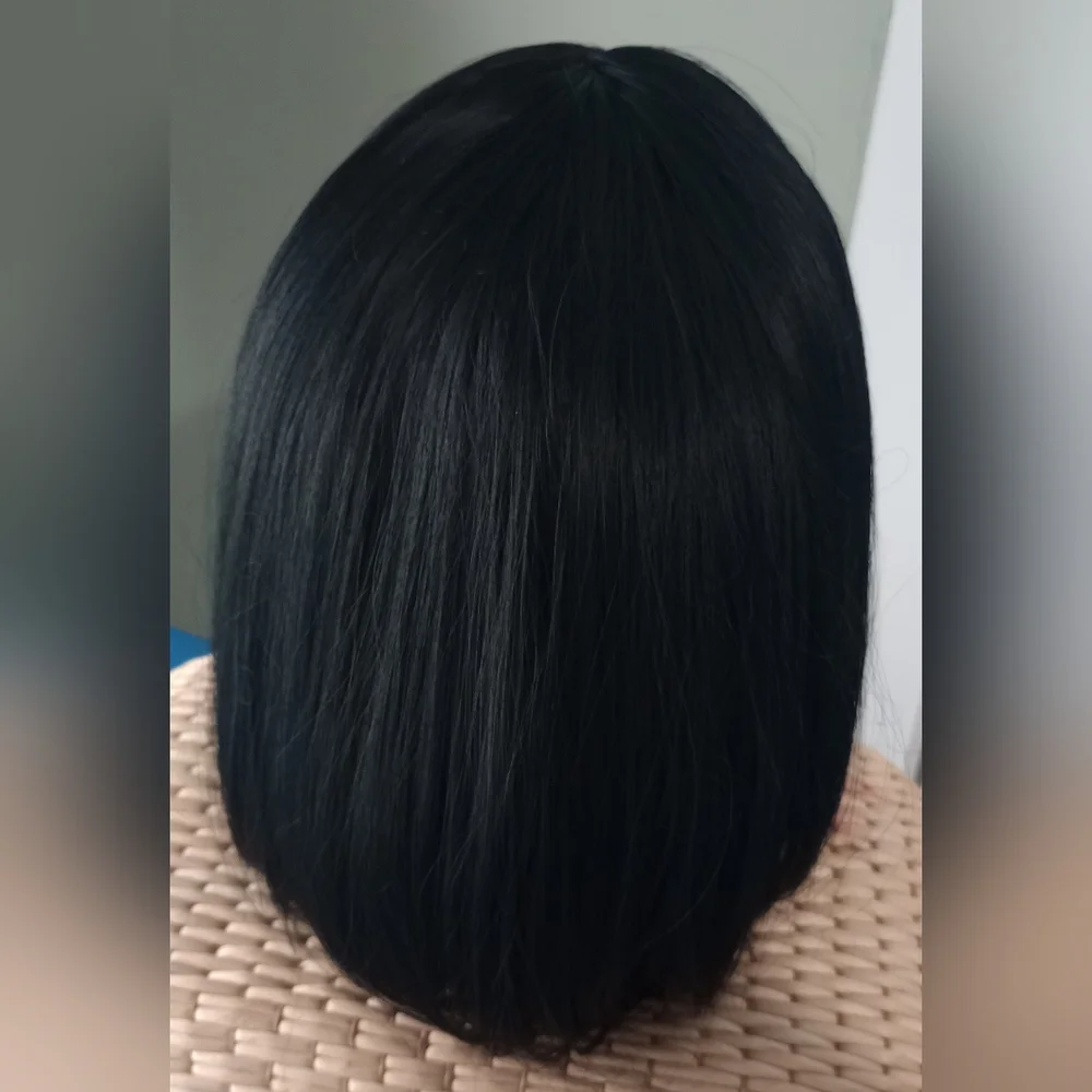 New Elegant Black Wig Tapered Bob 14